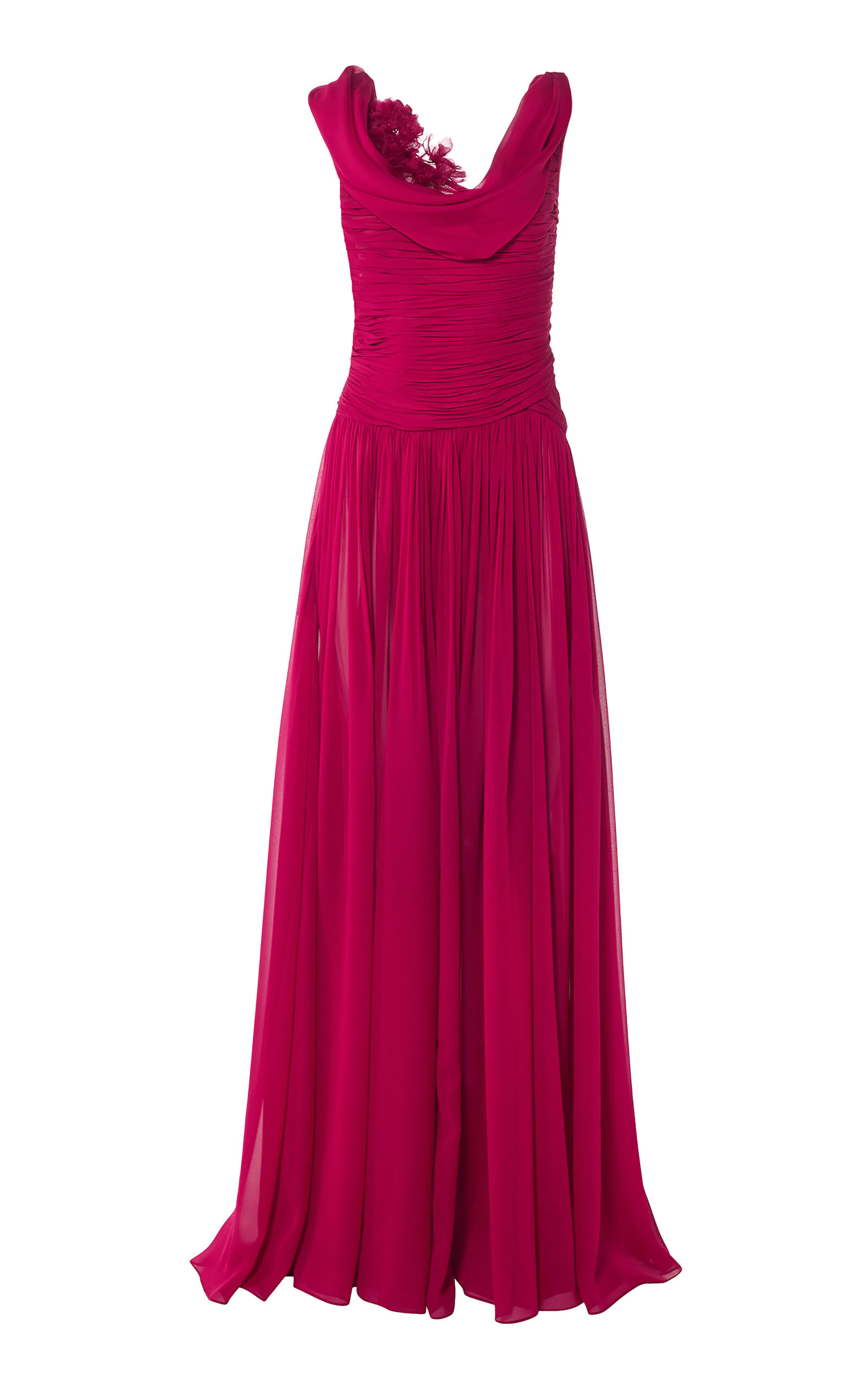 Draped Silk-Chiffon Gown | Moda Operandi (Global)