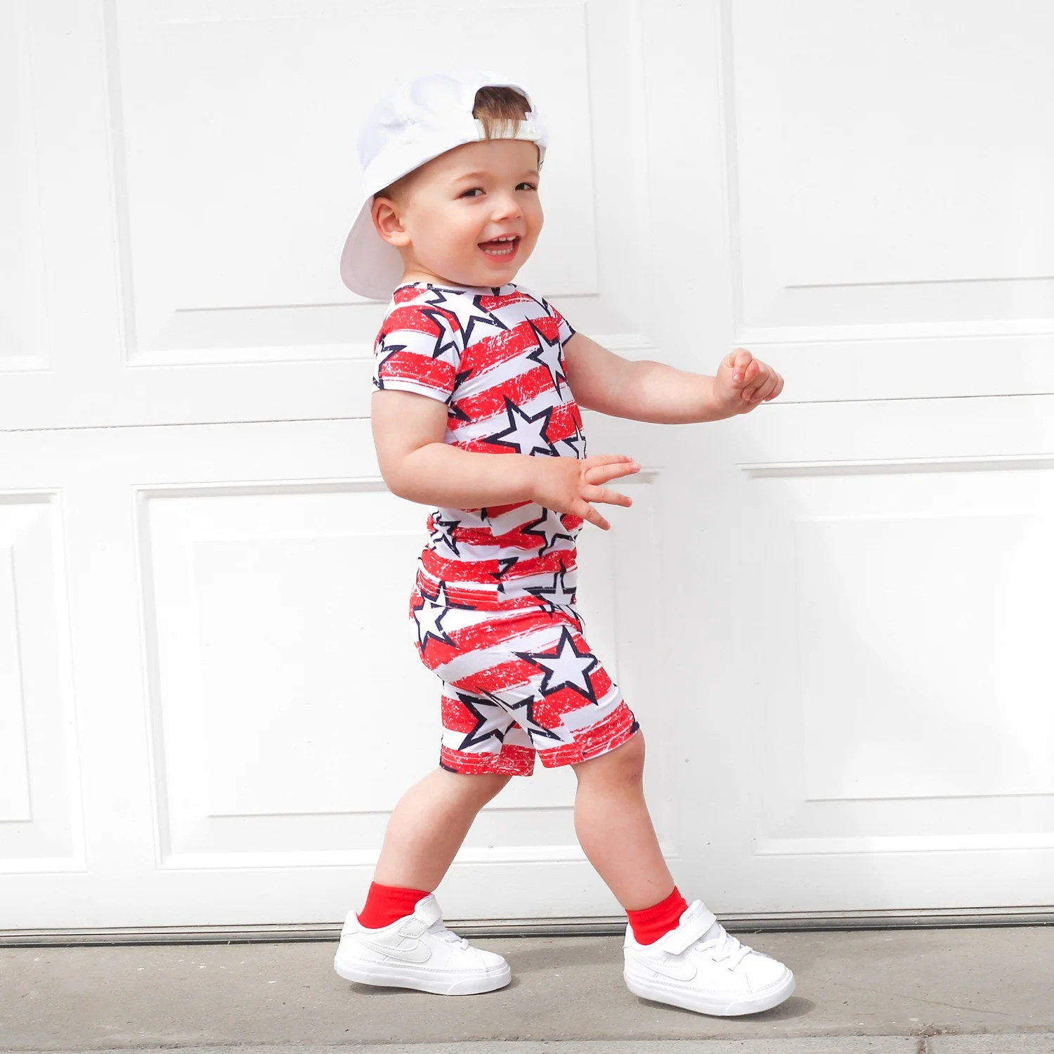 TWO PIECE SHORTIE SET- Stars + Stripes | millie + roo