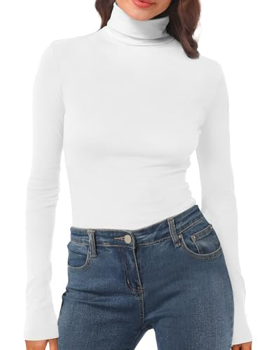 Womens Long Sleeve Turtleneck T-Shirts Mock Neck Underwear Fall Winter Fashion Base Layer Casual ... | Amazon (US)