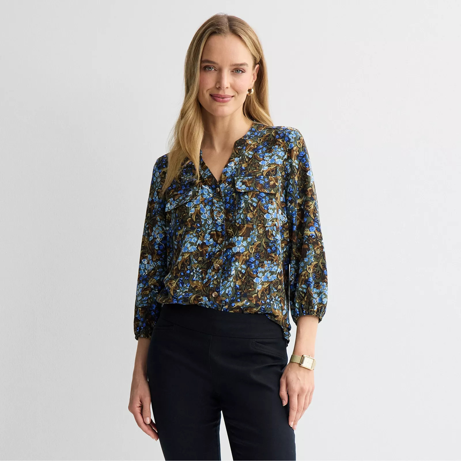 Women's Croft & Barrow\u00ae Y-Neck BlouseCroft & Barrow | Kohl's
