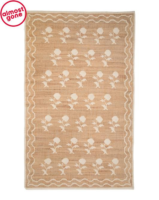 5x8 Jute Blend Orchard Floral Area Rug | TJ Maxx