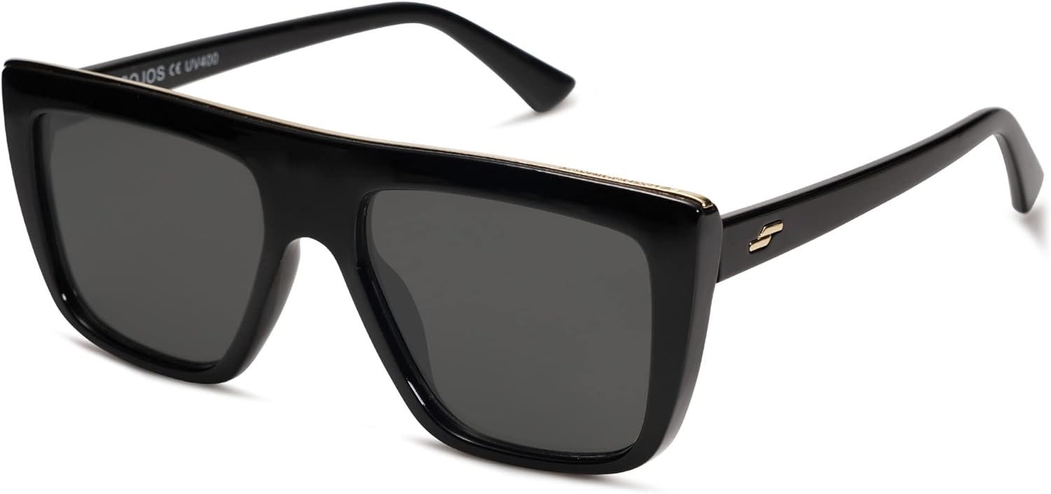 SOJOS Retro Square Sunglasses for Women Men Trendy Oversized Flat Top UV400 Sunnies SJ2250 | Amazon (US)