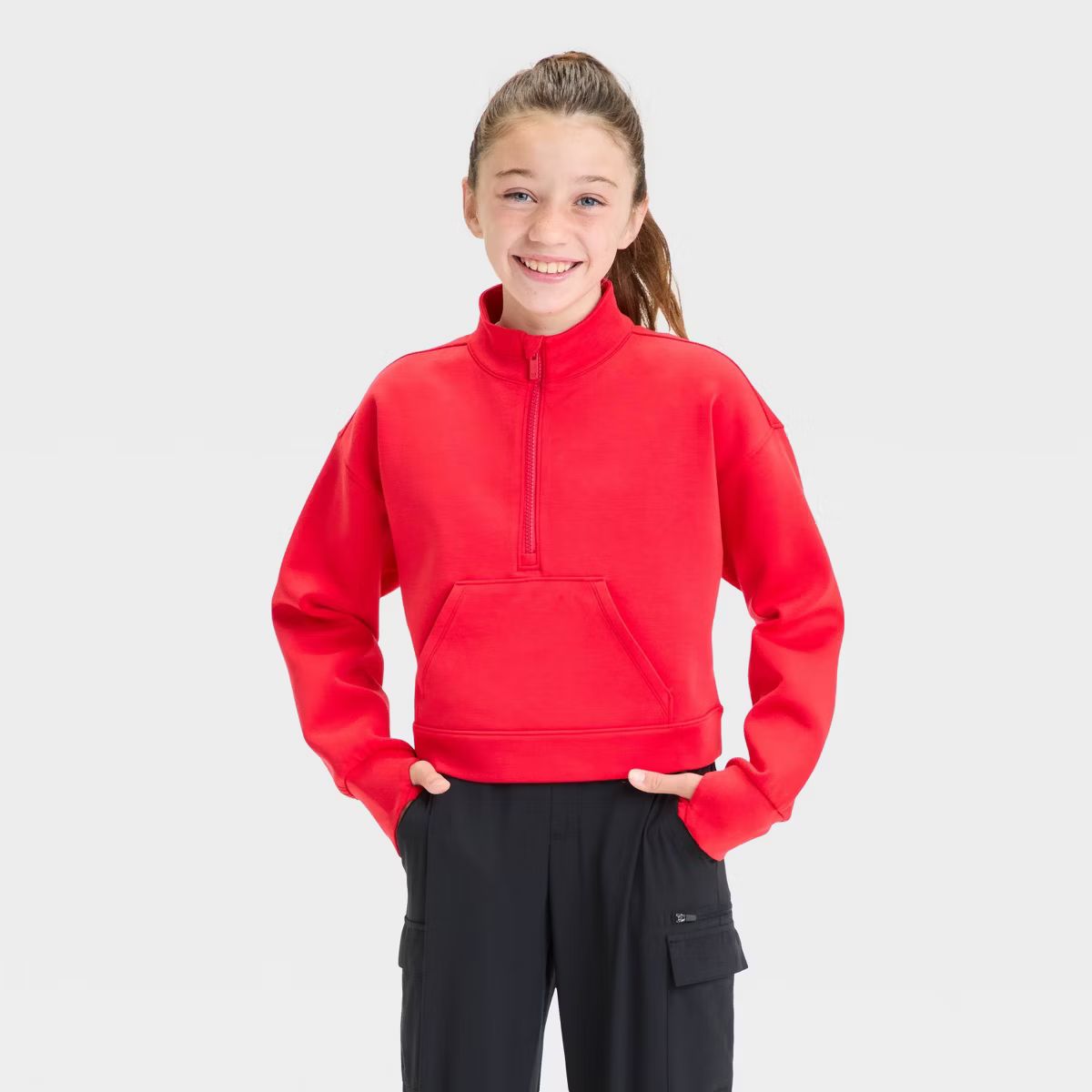 Girls' Airy Sleek 1/2 Zip Pullover Sweatshirt - All In Motion™ | Target