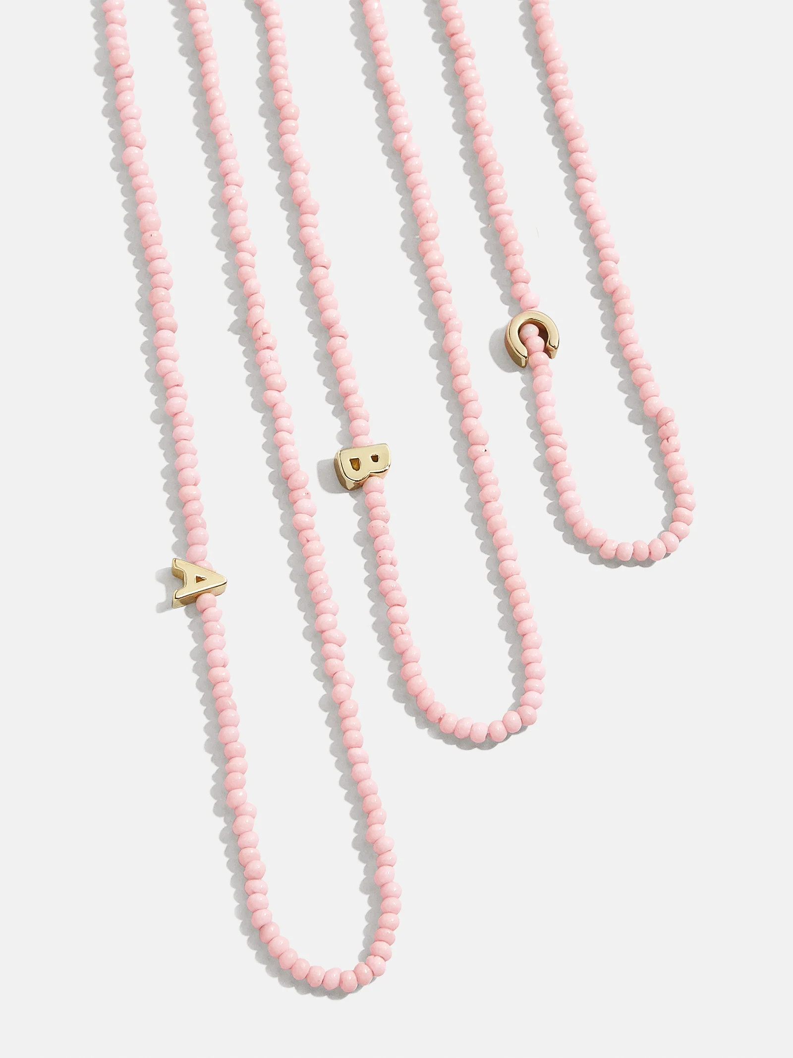 Rose Quartz Semi-Precious Initial Necklace - Rose Quartz | BaubleBar
