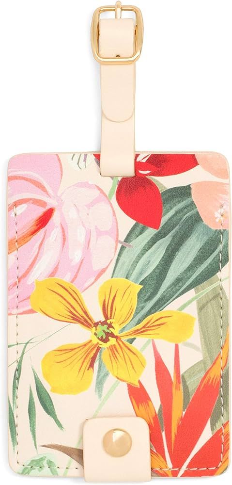 Ban.do Women's Getaway Leatherette Floral Luggage Tag with Strap, Paradiso | Amazon (US)