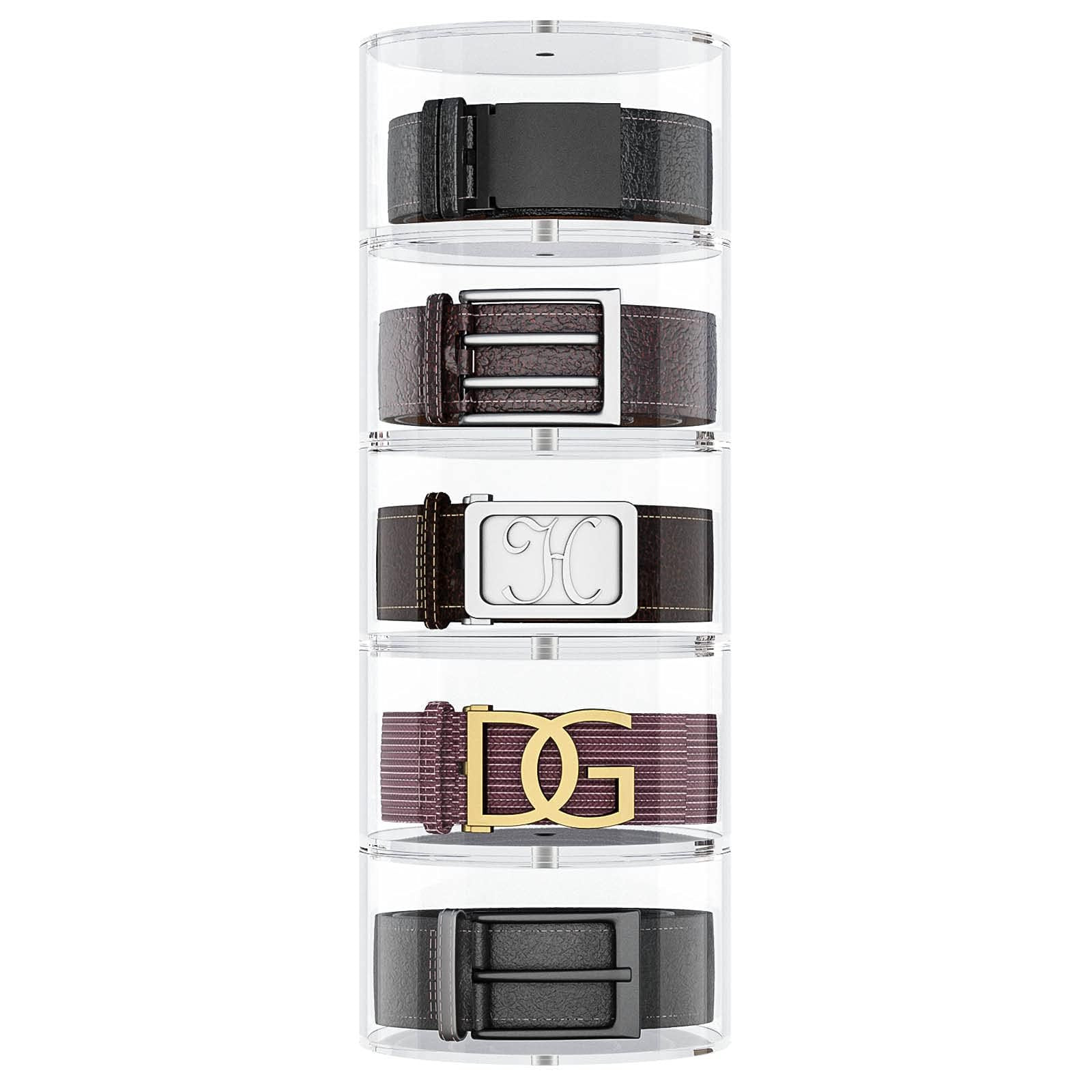 NIUBEE Belt Organizer, Acrylic 5 Layers Belt Case Storage Holder and Display for Accessories Like... | Amazon (US)