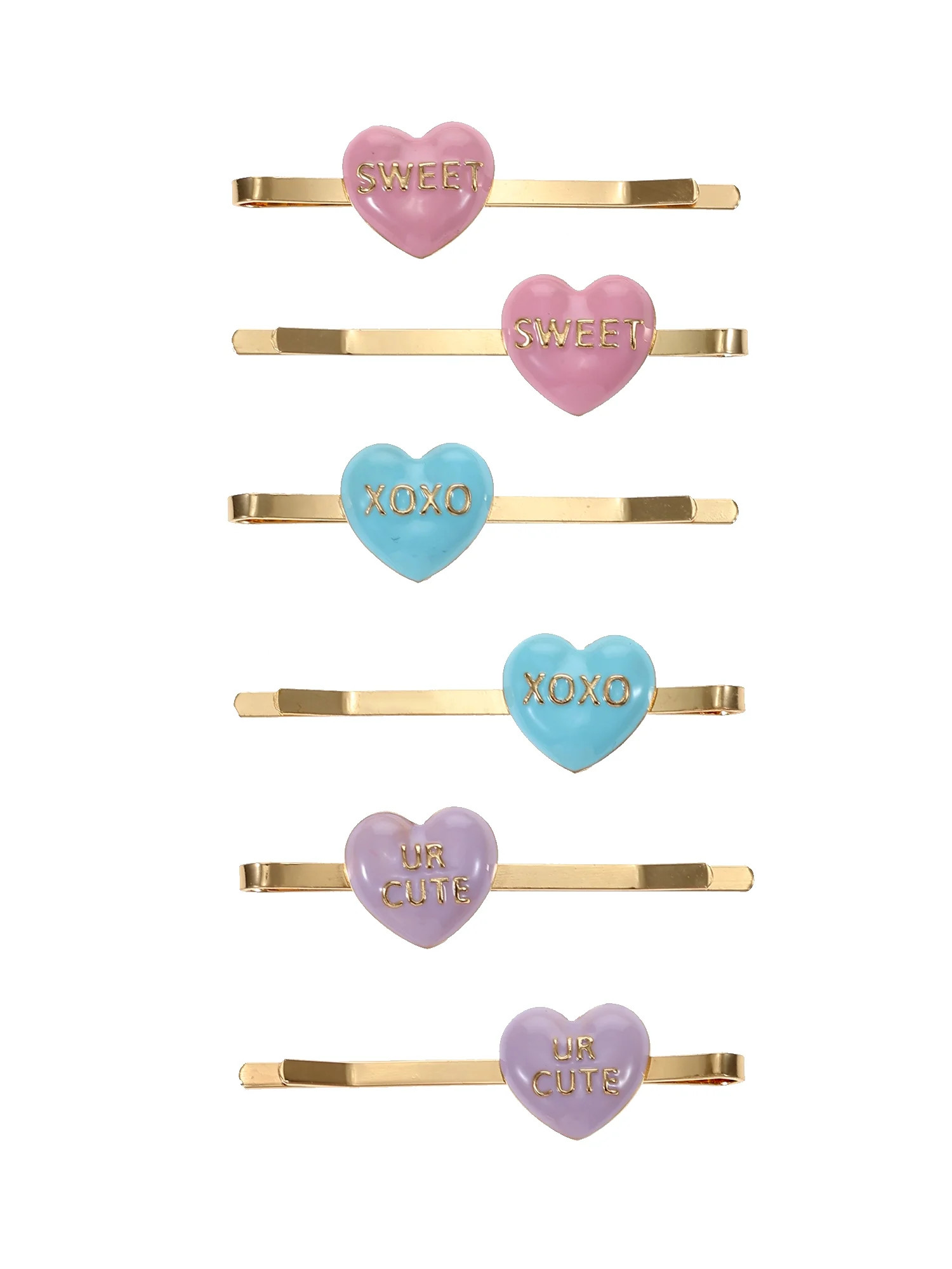 Way to Celebrate Valentine's Day 6 Piece Heart Hairclip | Walmart (US)
