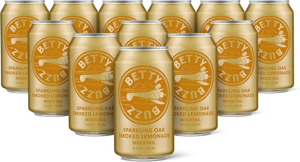 Betty Buzz Oak Smoked Lemonade Sparkling Mocktail by Blake Lively (12 pack Cans) - Natural Flavor... | Amazon (US)