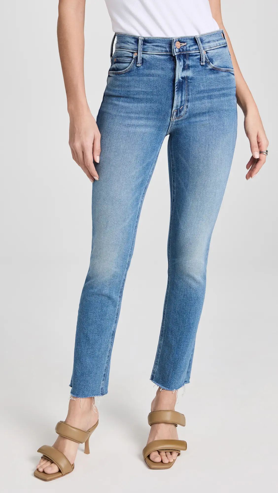 MOTHER Mid Rise Dazzler Ankle Fray Jeans | Shopbop | Shopbop