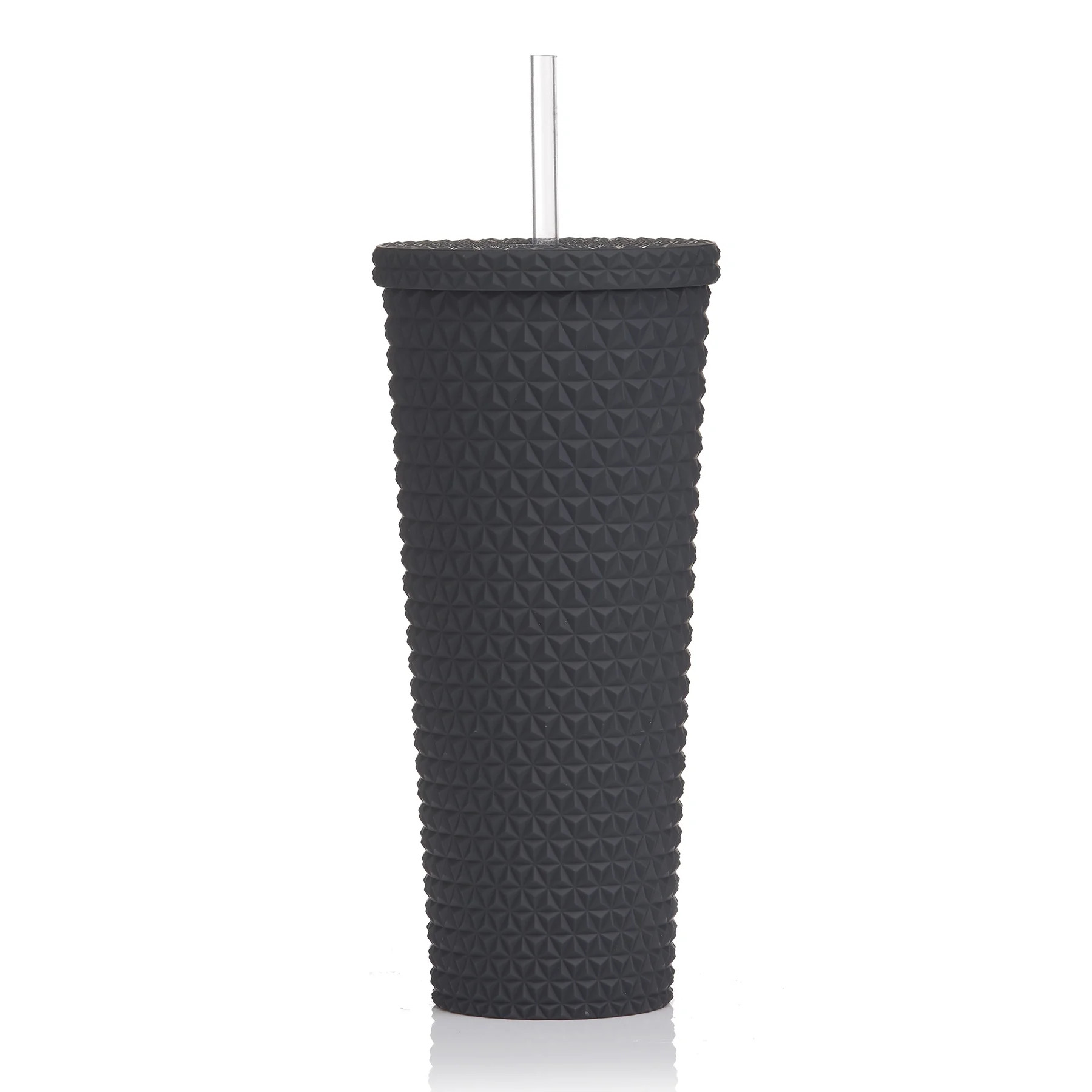 Mainstays MS 26oz Double Wall AS Plastic Textured Tumbler Rich Black | Walmart (US)
