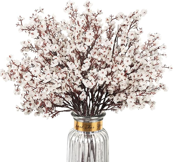 Babys Breath Artificial Flowers, 8 Bundles White Real Touch Fake Flowers Silk Flowers Bulk for Va... | Amazon (US)