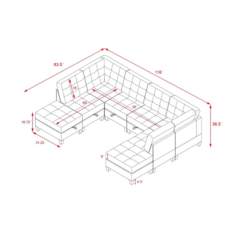 Silvina 116" wide Sofa for Living Room | Wayfair North America