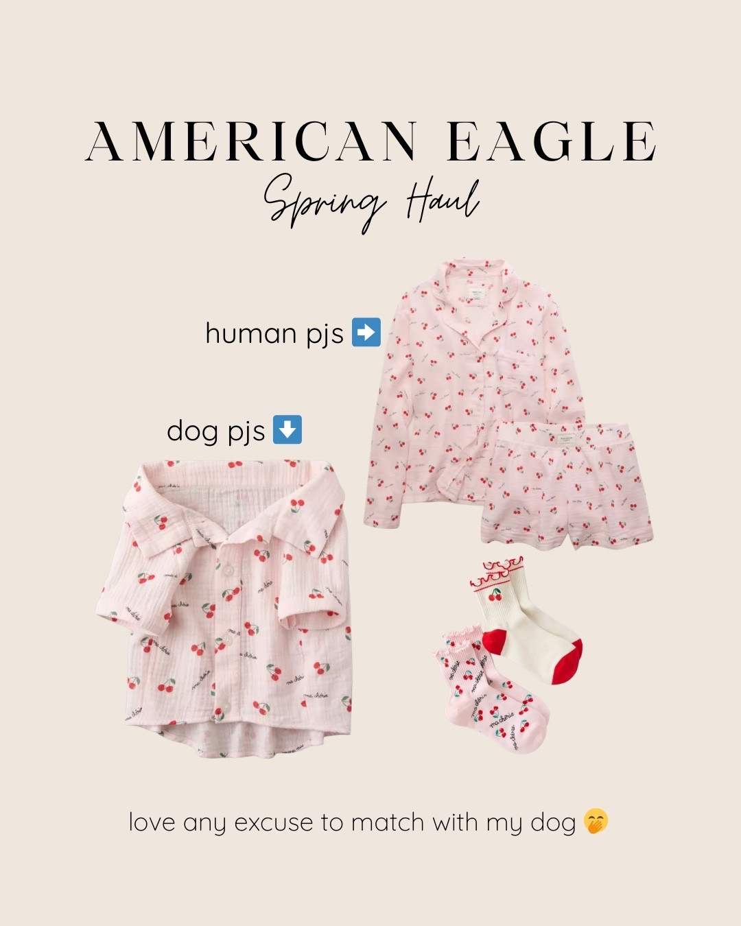 cutie dog + human matching pj sets from @American Eagle Outfitters 🩷

#LTKootd #LTKSaleAlert #LTKPetite