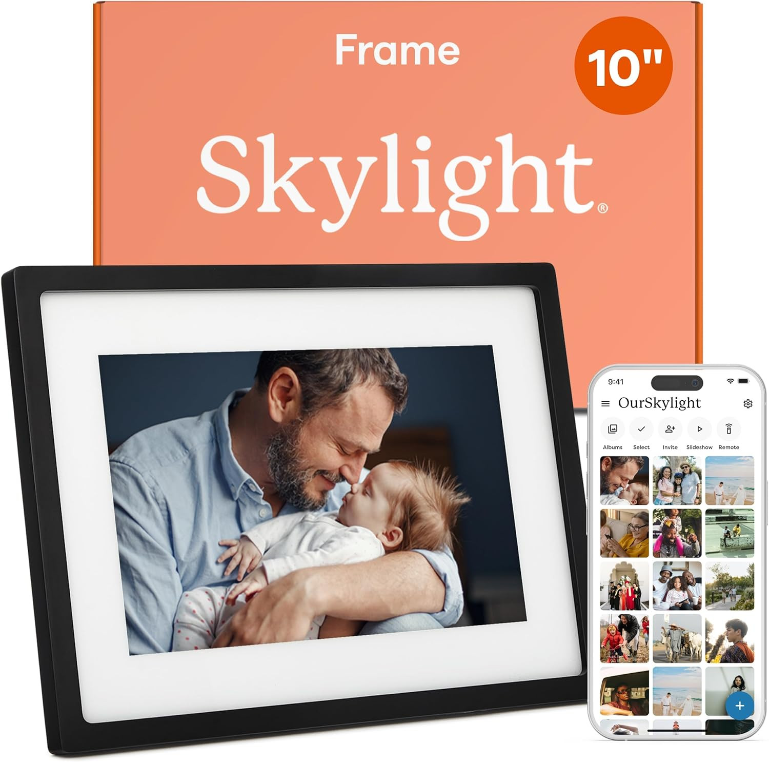 Skylight Digital Picture Frame, Load from Phone Capability, 10" Black | Amazon (US)