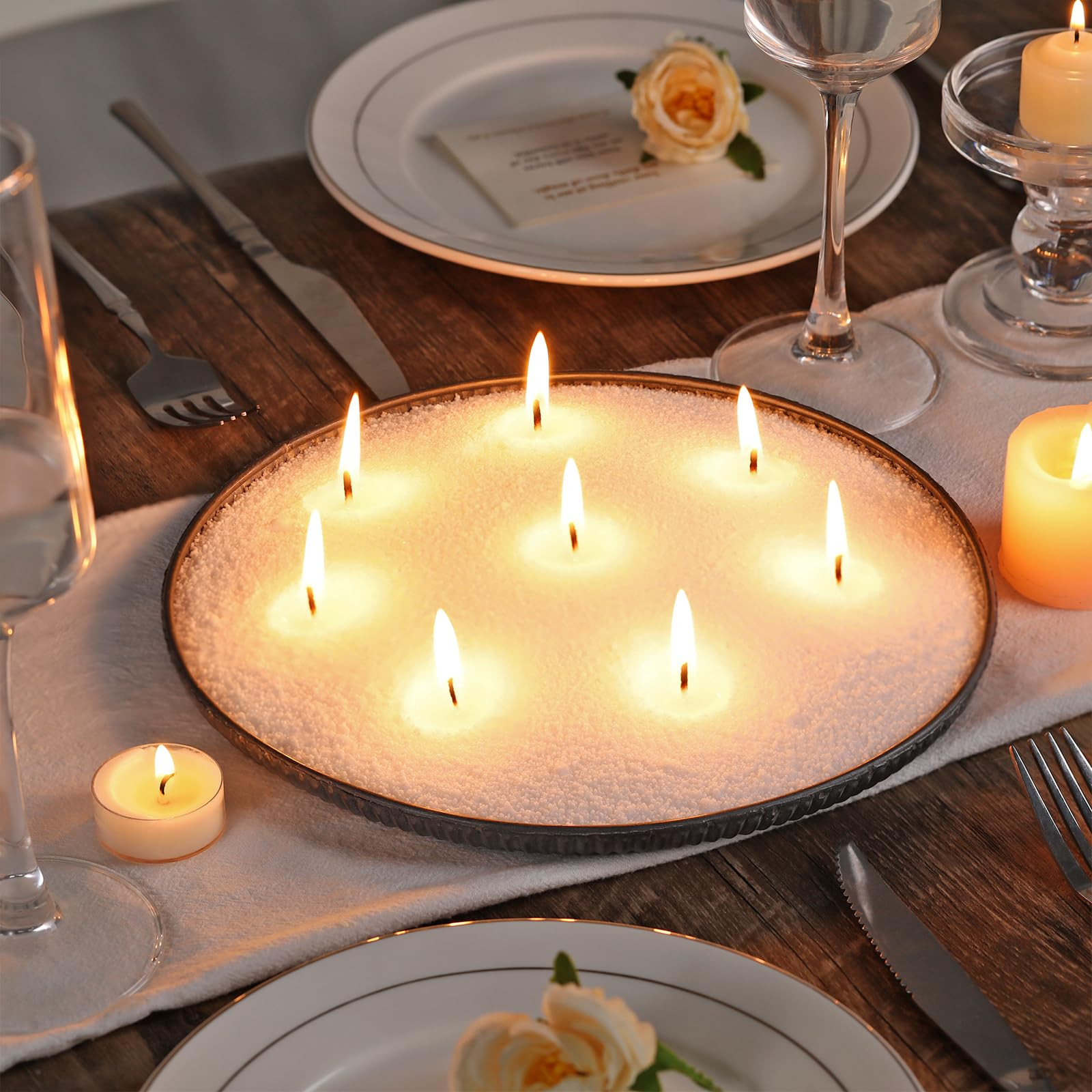 LAMORGIFT 1LB Candle Sand- White Candle Beads, Sand Wax, Pearled Candles with Wicks (10 Pcs), Can... | Amazon (US)