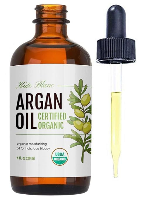 Moroccan Argan Oil, USDA Certified Organic, Virgin, 100% Pure, Cold Pressed by Kate Blanc. Stimul... | Amazon (US)