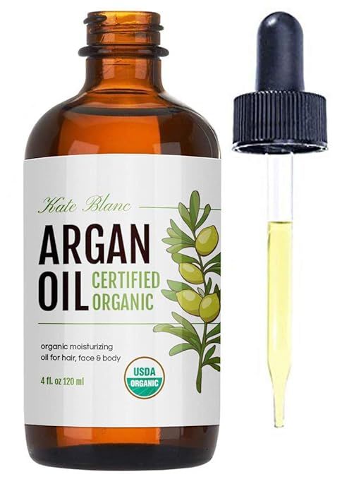 Moroccan Argan Oil, USDA Certified Organic, Virgin, 100% Pure, Cold Pressed by Kate Blanc. Stimul... | Amazon (US)