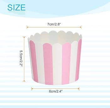 HARFINGTON 50Pcs Paper Baking Cups 6oz Greaseproof Disposable Bulk Cupcake Muffins Liners Cases W... | Amazon (US)