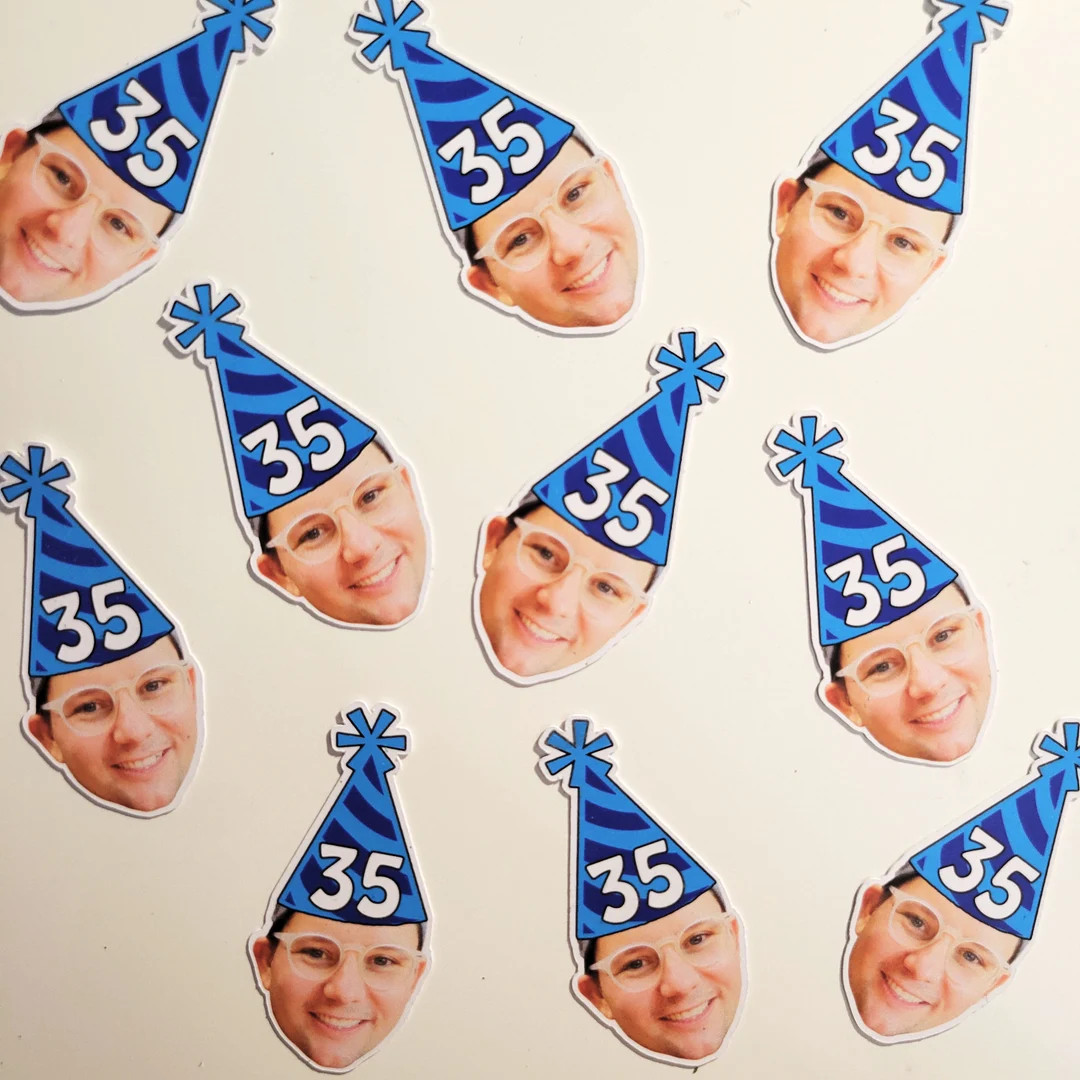 Custom Head Birthday Confetti, Custom Birthday Photo Decorations, Face Straws and Custom Face Con... | Etsy (US)