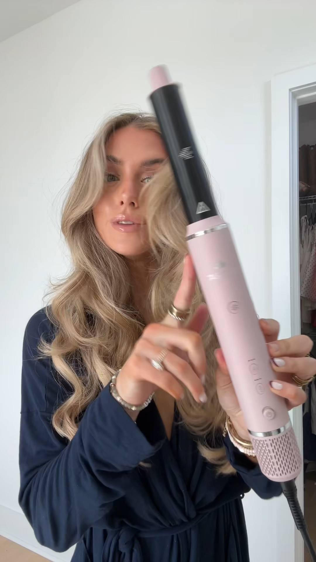 @sutrabeauty hair tool @Macys For professional results at home, turn to this Limited Edition air styler set from Sutra Beauty, complete with curling barrels, a flat brush, and a dryer nozzle. Its adjustable heat and speed settings provide total control for creating smooth, voluminous, or defined curls. These powerful tools can be used on all hair types to create a variety of polished styles.
Product Features

SET INCLUDES:
Two Curling Barrel Attachments; Flat Brush; Nozzle; Interchangeable Base
WHAT IT IS:
Versatile 4-in-1 blowout tool with adjustable heat settings customizes your look smooth, voluminous, or defined curls. Combines drying and styling in one device for fast, frizz-free results with salon-quality finish and effortless control
WHAT IT DOES:
The dryer nozzle quickly dries hair while the flat brush detangles with ease. Right and left curlers create beautifully defined curls, and the interchangeable base offers endless styling possibilities for versatile, salon-quality looks

#LTKbeauty #LTKVideo #LTKfindsunder100