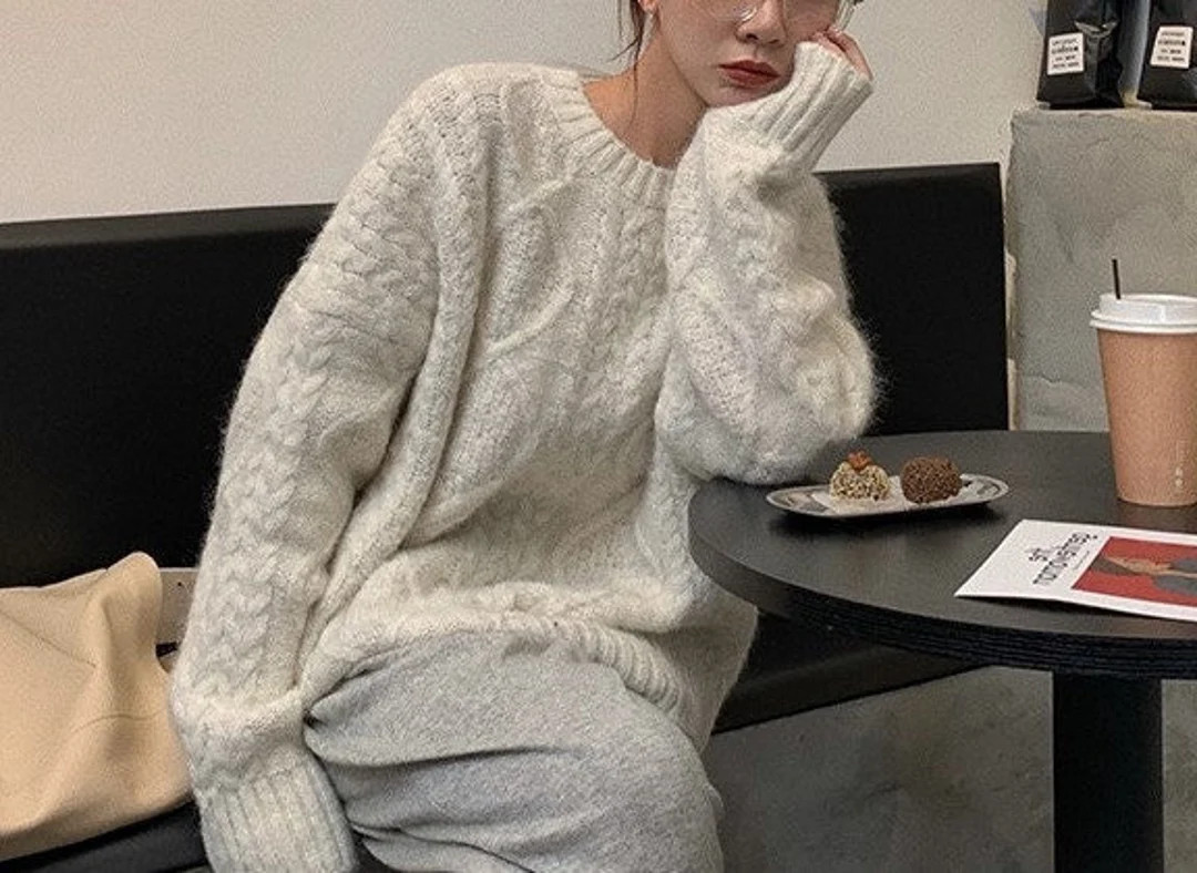Loose Knitted Sweater Women Leisure Sweater Distressed - Etsy | Etsy (US)