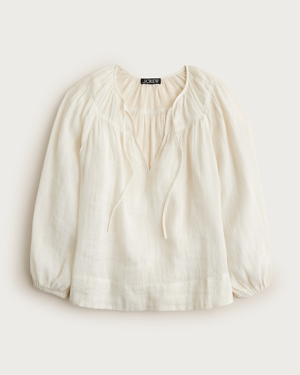 Long-sleeve tunic top in linen-cotton blend | J. Crew US