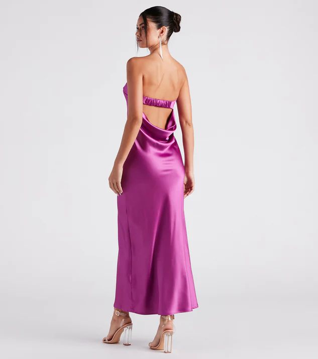 Jaylee Strapless Satin Formal Dress | Windsor Stores