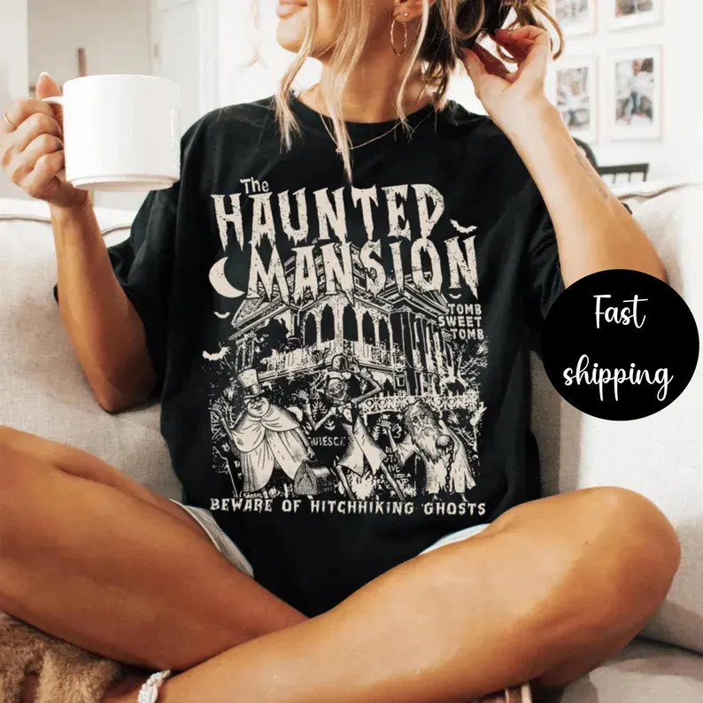 Retro The Haunted Mansion Shirt, Disney Spooky Season Shirt, Madam Leota Hitchhiking Ghosts, Hall... | Etsy (Global)