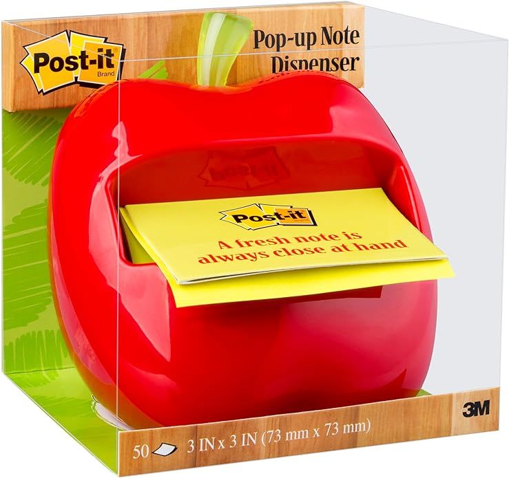 Post-it Pop-up Notes Dispenser, Apple-Shaped Dispenser and Post-it Super Sticky Pop-up Notes, 3x3... | Amazon (US)
