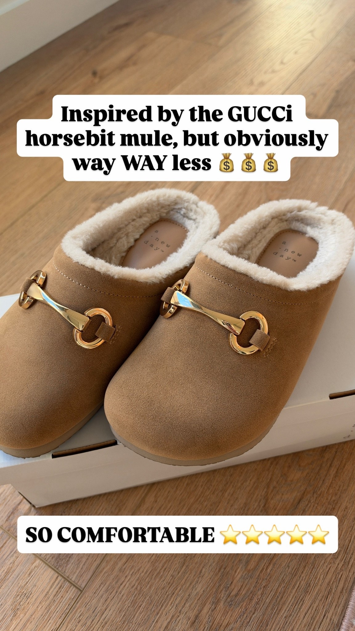 Sherpa lined horsebit mules