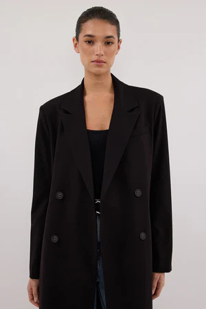 CELINA BLACK WOOL BLEND COAT | DISSH