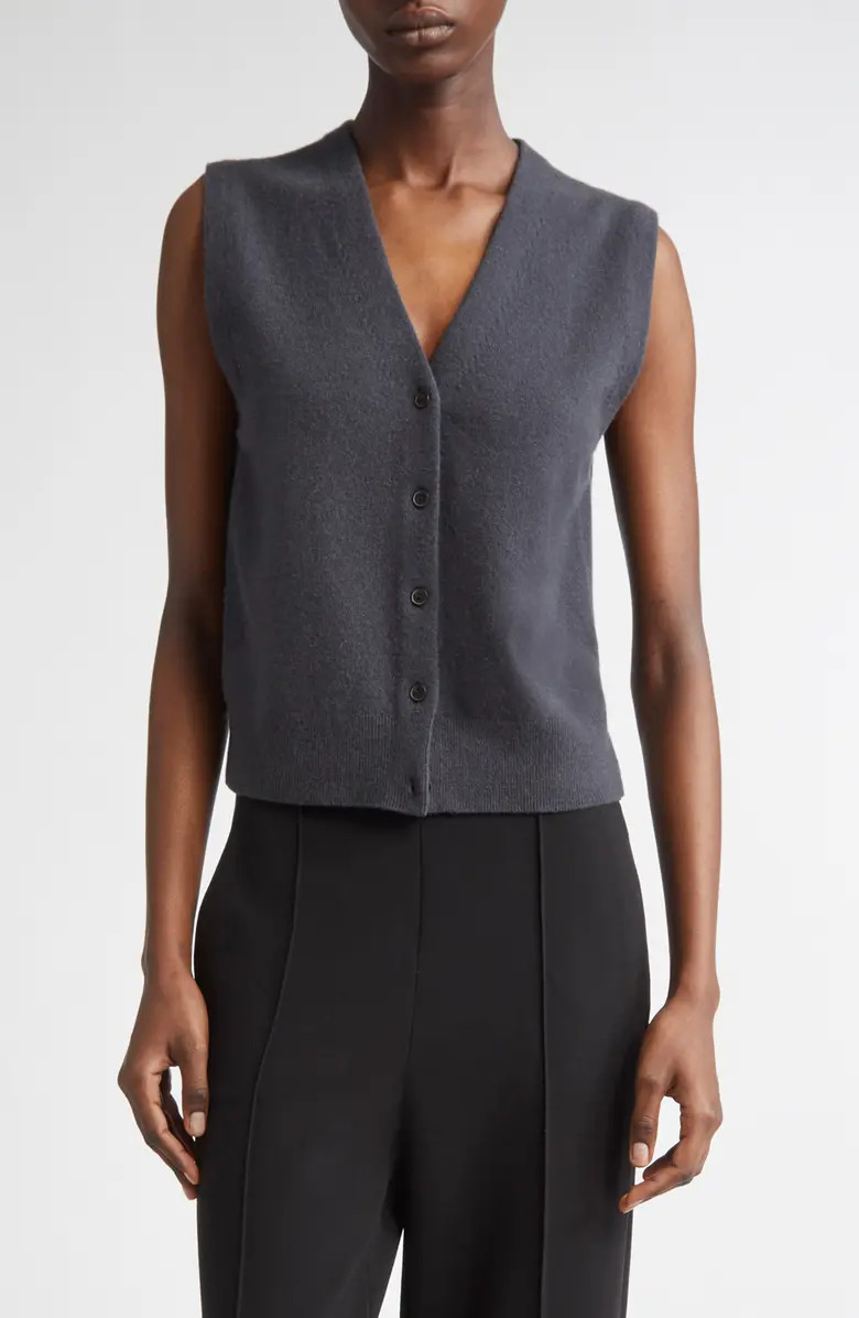 Vince Shrunken Button Wool & Cashmere Blend Vest | Nordstrom | Nordstrom