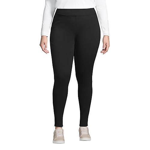 Women's Plus Size High Rise Serious Sweats Fleece Lined Pocket Leggings | Lands' End (US)