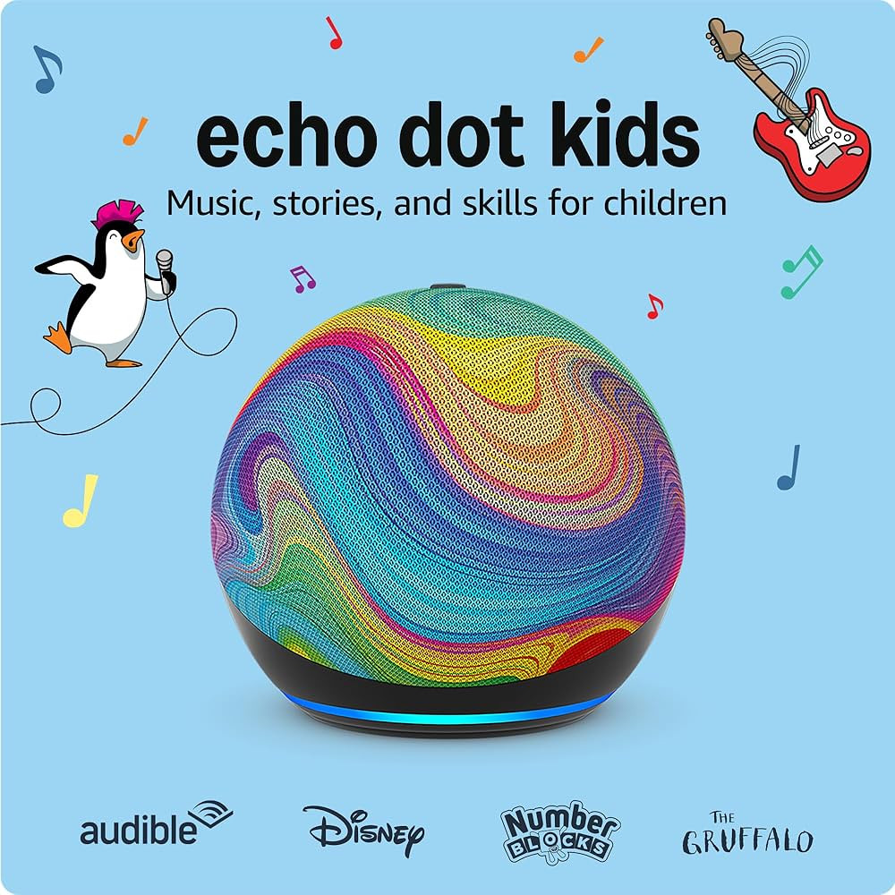 Echo Dot Kids (newest gen) | Wi-Fi and Bluetooth smart speaker | With 1 year of Amazon Kids+ cont... | Amazon (UK)