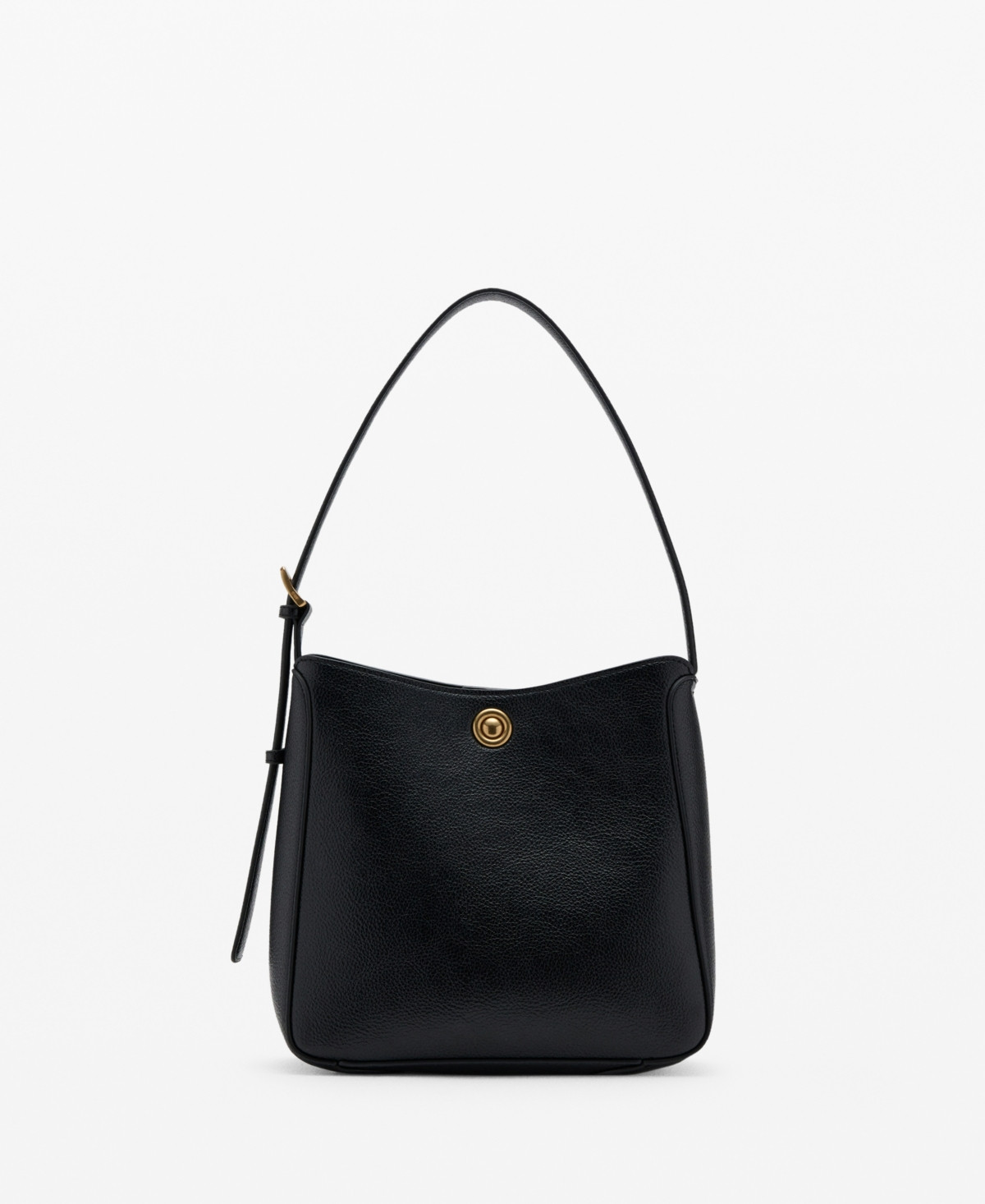 Mango Women's Metal Detail Medium Bucket Bag - Black | Macy's