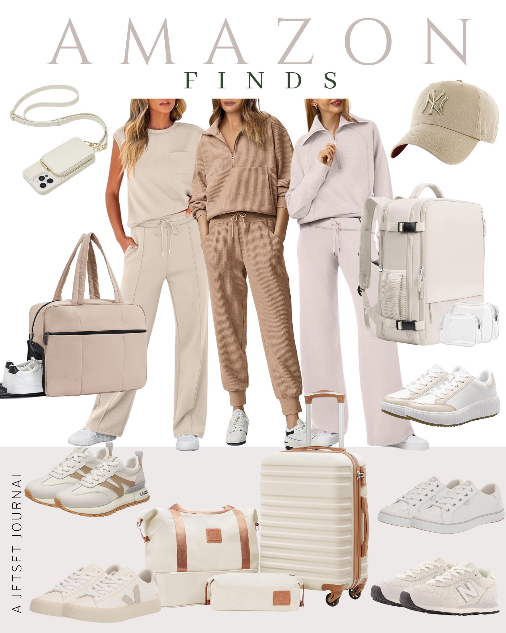 Find classic style with these Amazon's neutral fashion pieces!

matching set, neutral style, travel essential, airport outfit, white sneakers, neutral shoes, shoe inspo, weekender bag, favorite finds, travel must have, veja shoes, baseball cap, new balance sneakers

#LTKU #LTKSeasonal #LTKStyleTip
