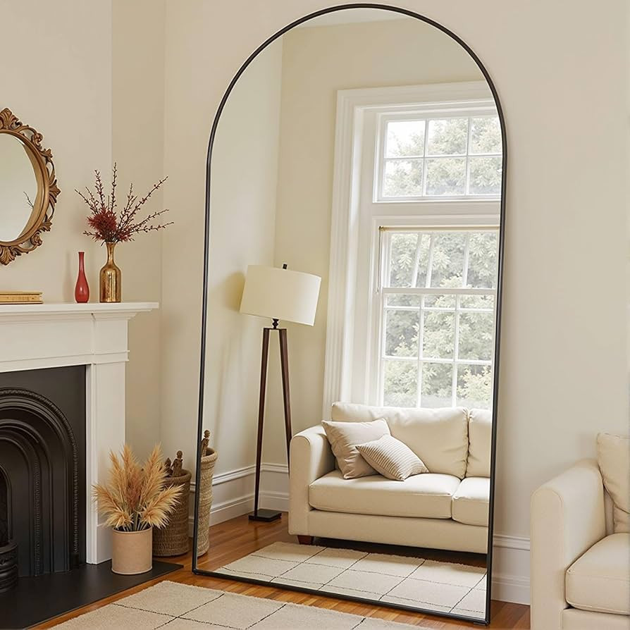 TinyTimes 81''x41'' Oversized Full Length Mirrors, Arched Floor Mirror with Stand, Full Body Larg... | Amazon (US)