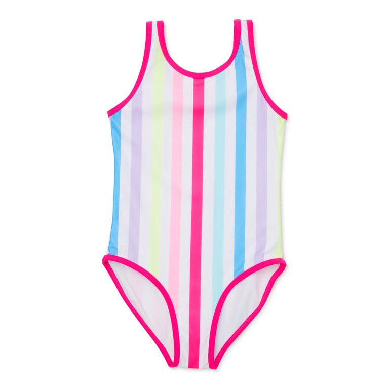 Wonder Nation Girls’ One-Piece Swimsuit with UPF 50, Sizes 4-18 & Plus | Walmart (US)