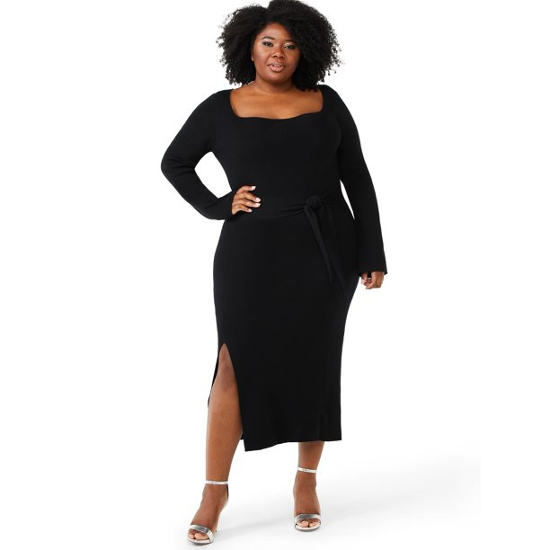 Sofia Jeans by Sofia Vergara Women's Plus Size Column Sweater Dress - Walmart.com | Walmart (US)