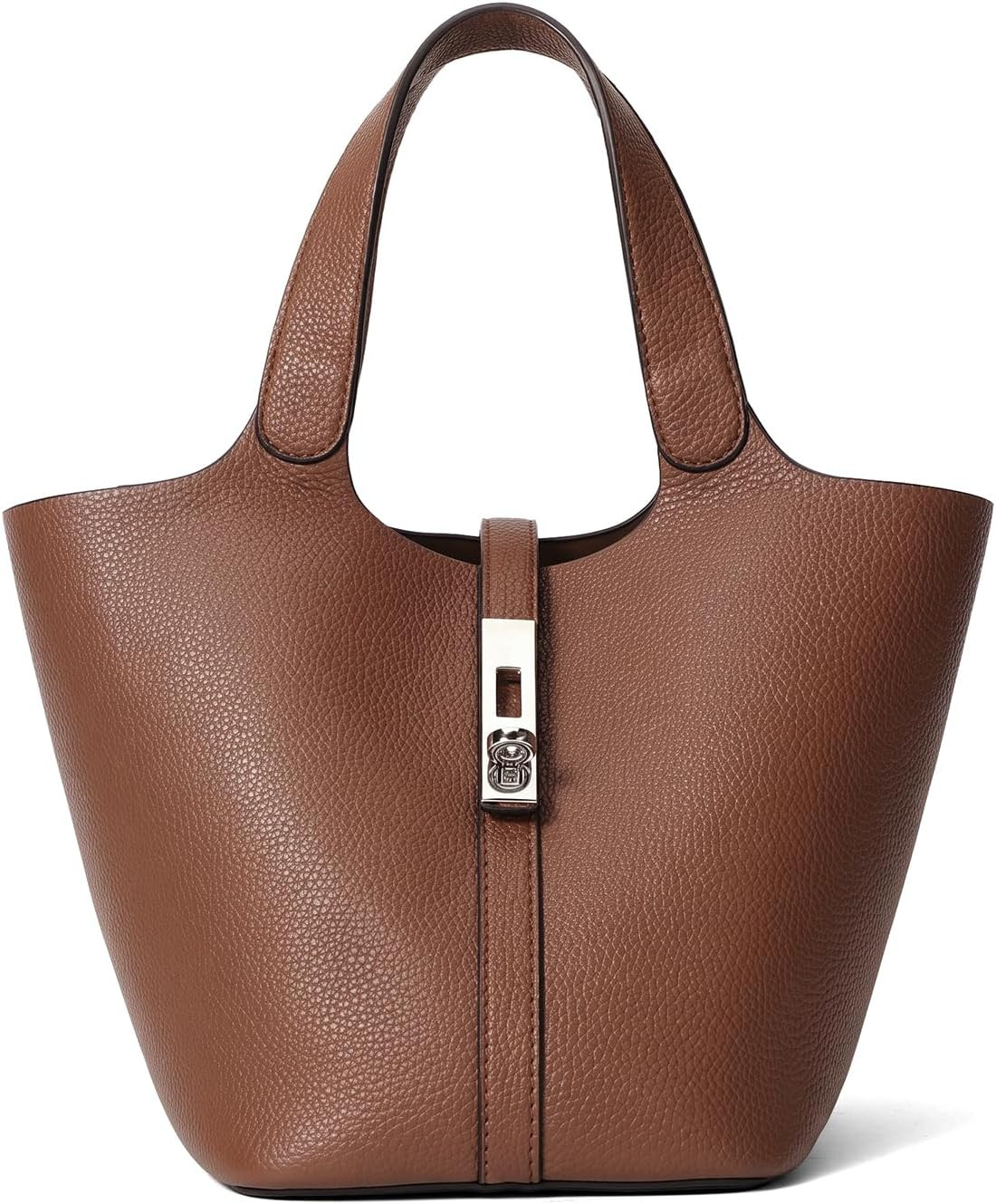 Tote Bag for Women Top Handle Handbag Satchel Bag for Women Vegan Leather Lock Design Bucket Purse for Work Evening | Amazon (US)