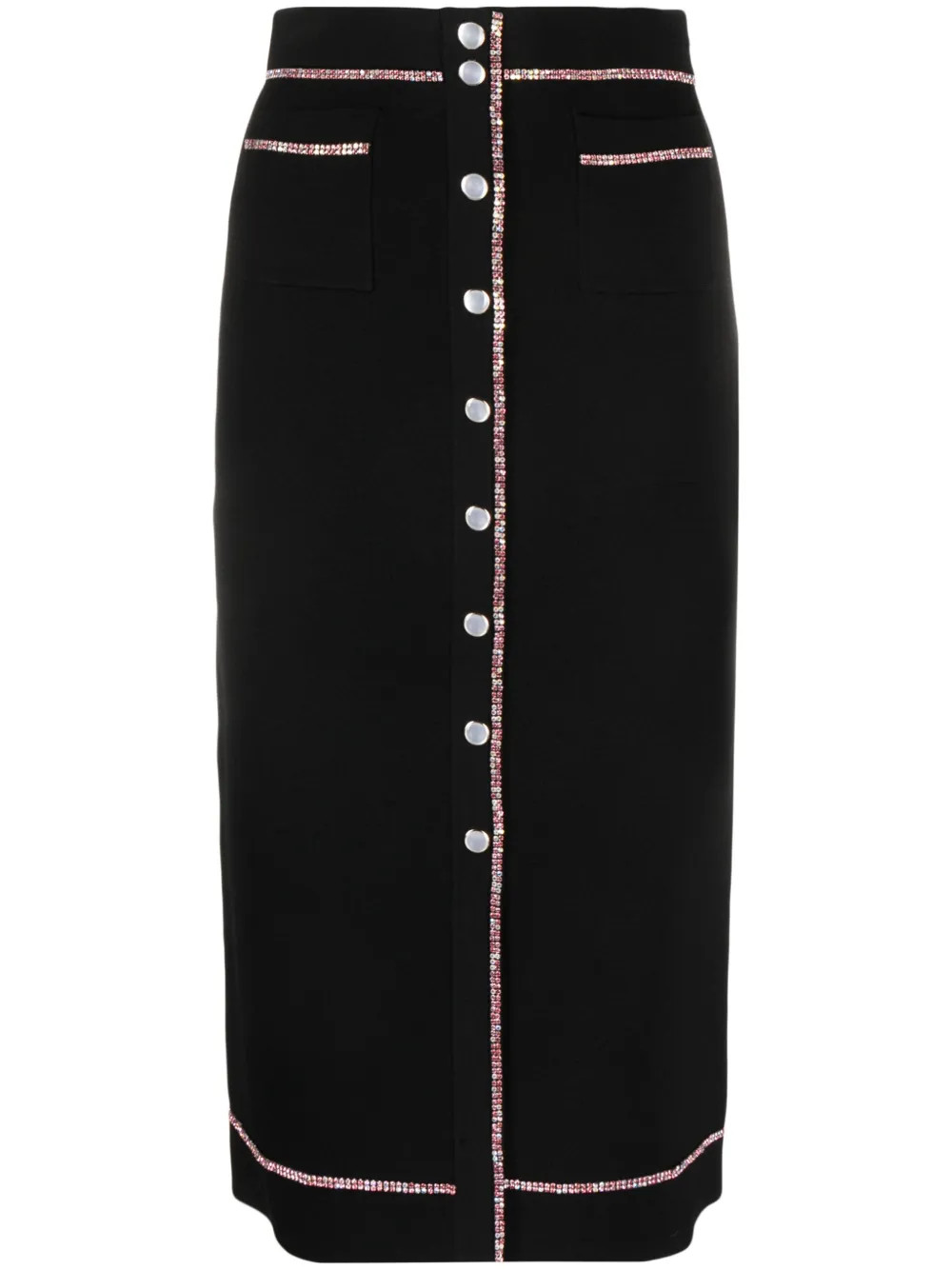 SANDRO rhinestone-embellished Pencil Skirt | Black | FARFETCH GE | Farfetch Global