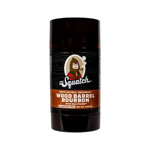 Dr. Squatch Natural Deodorant for Men – Odor-Squatching Men's Deodorant Aluminum Free - Wood Barrel Bourbon 2.65 oz (1 Pack) | Amazon (US)