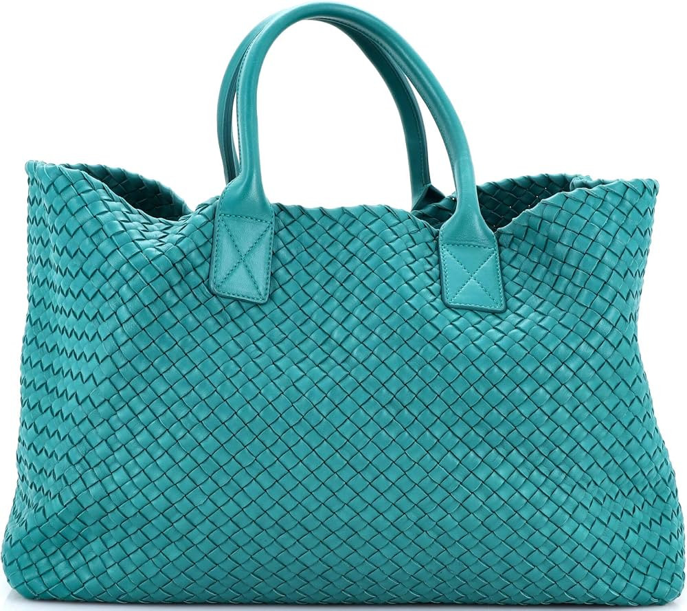 Amazon.com: Bottega Veneta, Pre-Loved Cabat Tote Intrecciato Nappa Medium, Green : Amazon Luxury | Amazon (US)