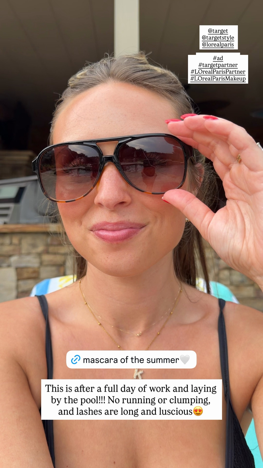#ad #LOrealParisPartner Pool days 🤝 lashes that actually stay put. ☀️💦 I've been reaching for the L'Oréal Paris Telescopic Waterproof Mascara from @Target all summer because it gives me length without clumps and lasts through the heat. I've linked it in my @Shop.LTK so you can shop it there! ✨
@lorealparis @target @targetstyle
#targetpartner #LOrealParisMakeup #liketkit

#LTKgrwm #LTKBeauty #LTKmorningroutine