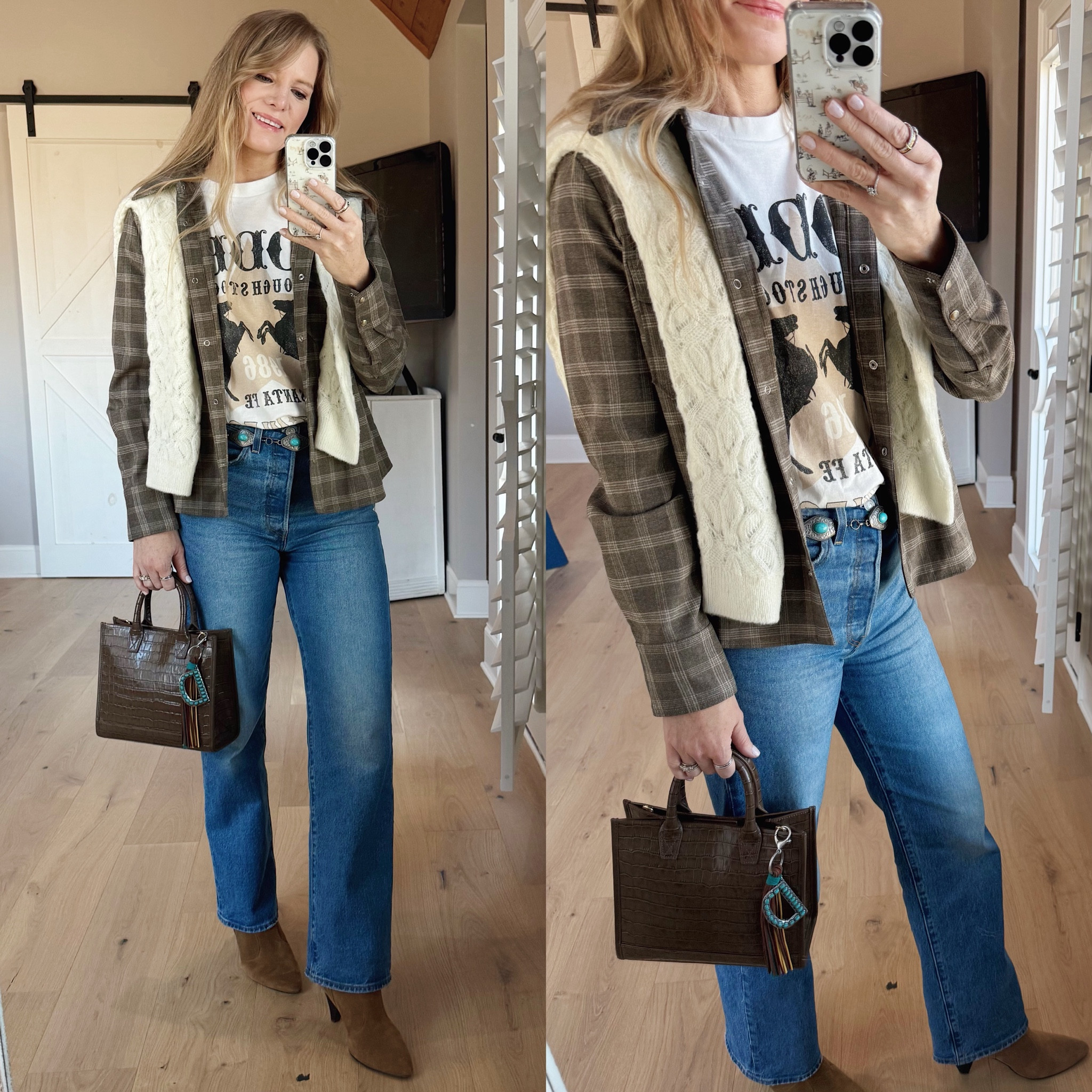 Western graphic tee outfit

Size reference 5’ 9” 140 lbs

Graphic tee - small
(Runs oversized)

Western snap shirt - large

Open knit cream sweater - medium
(Love but is a little itchy)

Ribcage jeans - 27 x 32

Western booties - sized up


🔍western jeans outfits. Western chic outfit. Western fashion. Winter western outfit. Spring western outfit. Western style outfits. Western belt. Western boots outfits.

#LTKFindsUnder100 #LTKFindsUnder50 #LTKSaleAlert