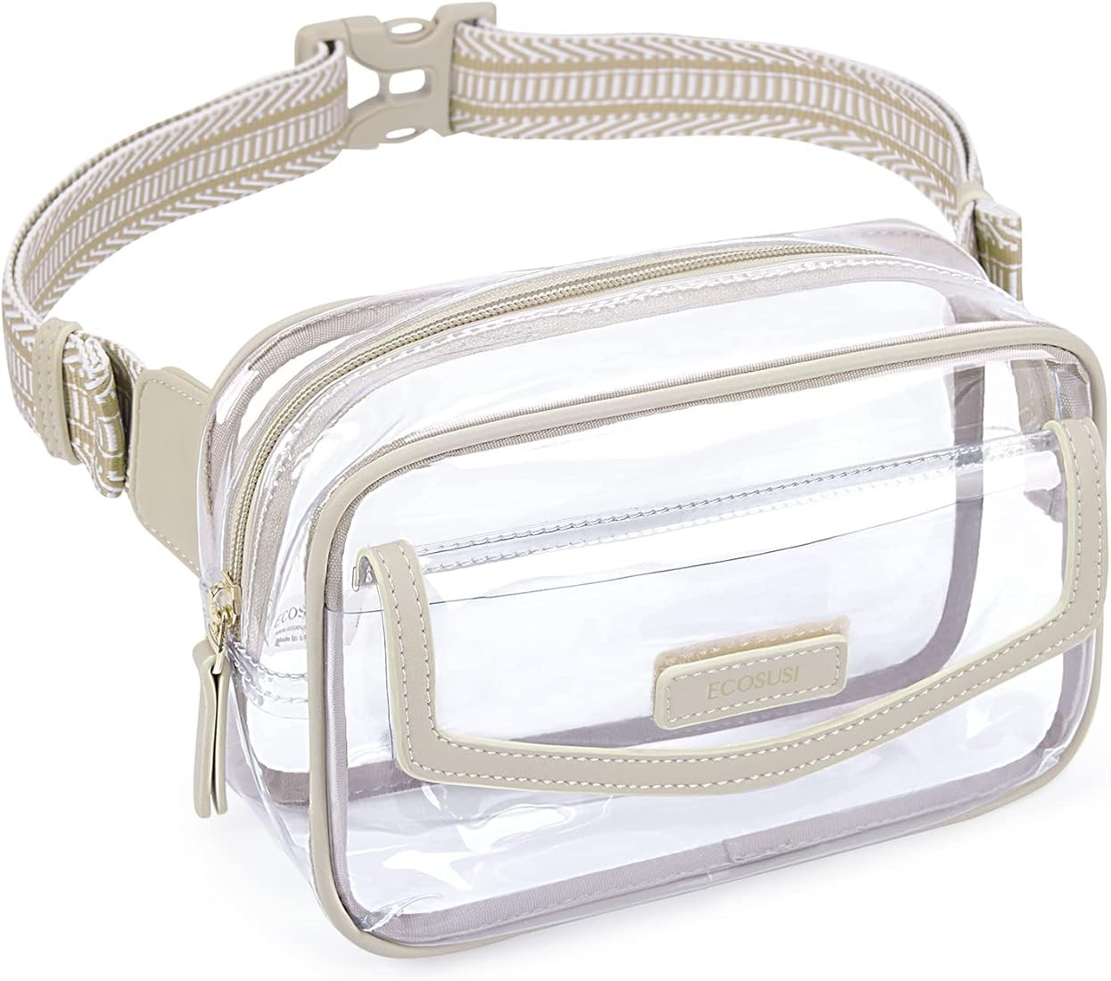 ECOSUSI Clear Fanny Pack Clear Bag Stadium Approved Clear Concert Purse Small Plastic PVC Clear B... | Amazon (US)
