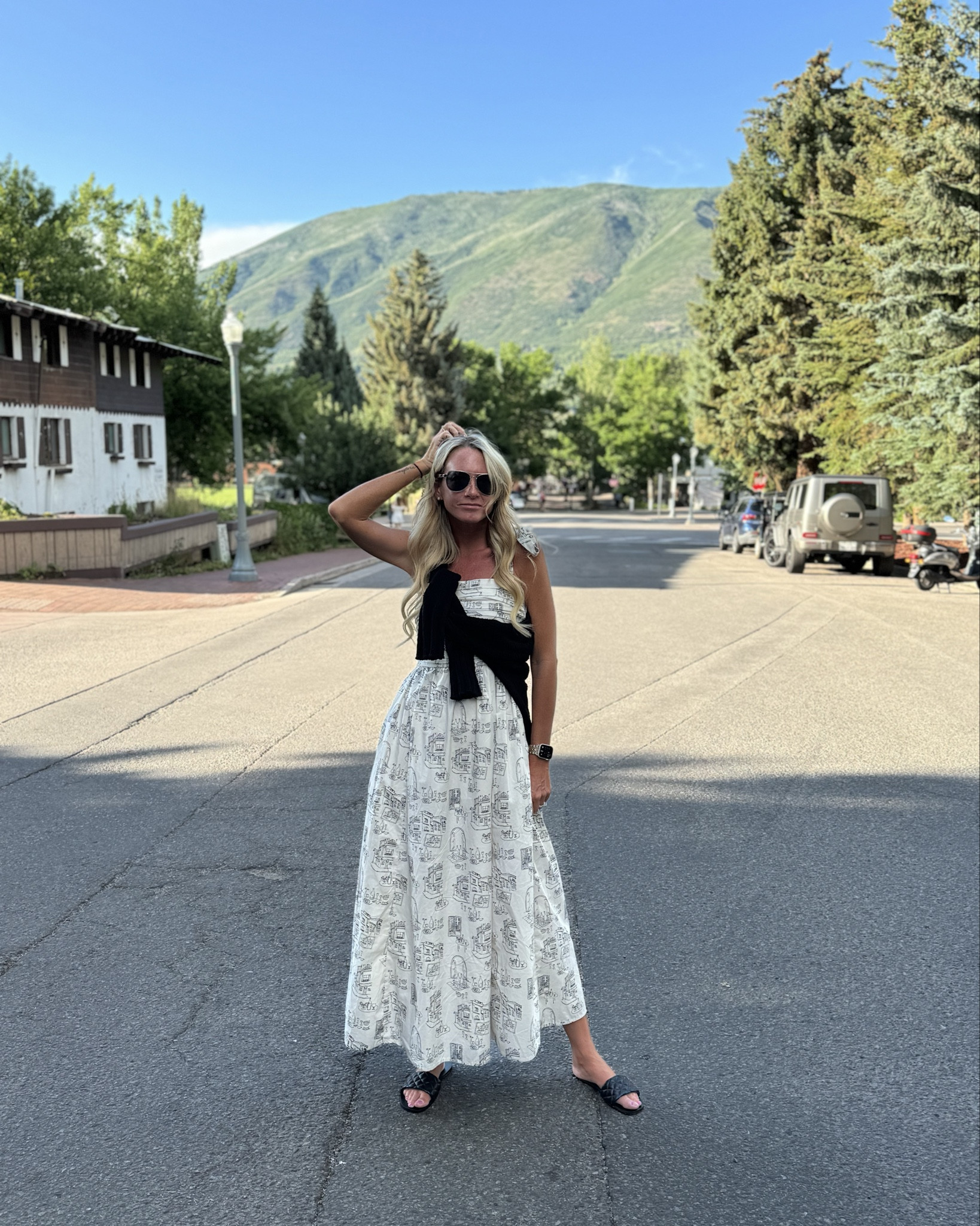 The perfect dress for summer or it could work as an early fall dress if you pair it with a sweater or light jacket. 

Wearing an xs in both the dress and sweater. 

#LTKOver40 #LTKxAF #LTKSaleAlert