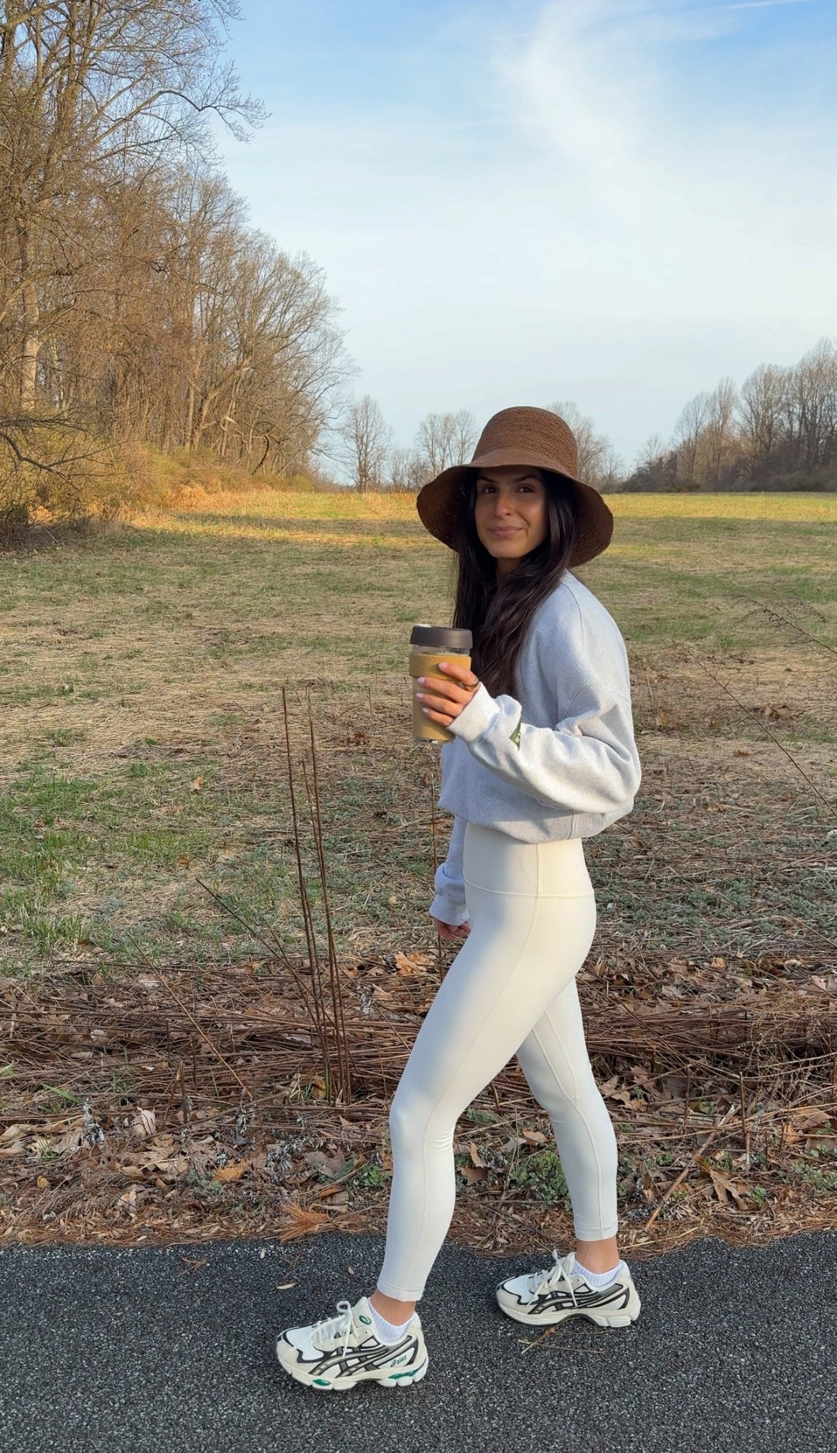 morning walk outfit details! wearing size S in hat, size 4 in leggings & XS/S in thermal! 

#LTKActive #LTKSeasonal