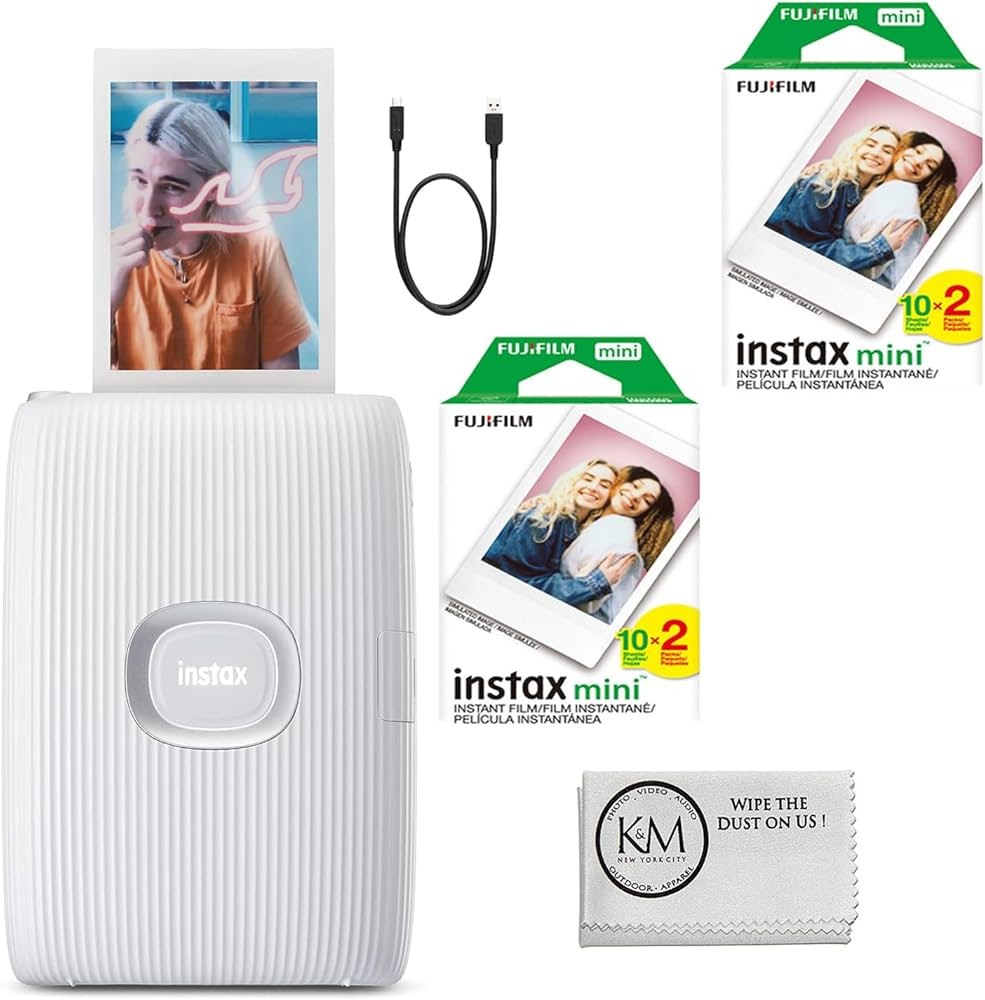 Fujifilm INSTAX Mini Link 2 Smartphone Printer | Clay White Bundle with INSTAX Mini Instant Film ... | Amazon (US)