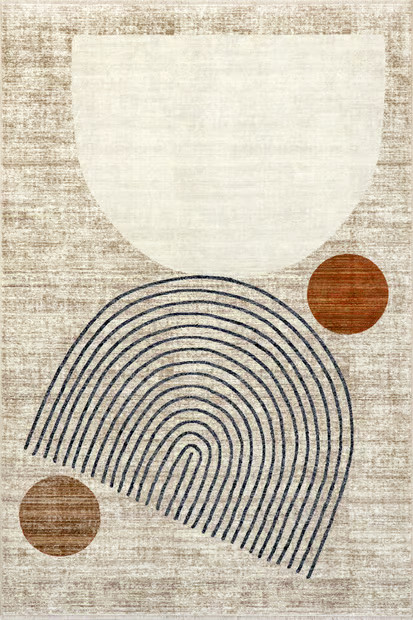 Ivory Yulissa Contemporary Rainbow Area Rug | Rugs USA